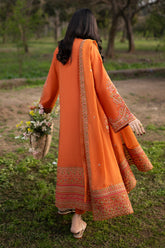 Fresco By Sheenora Stitched 3 Piece Lawn Edit Collection'2025-Rust Glow